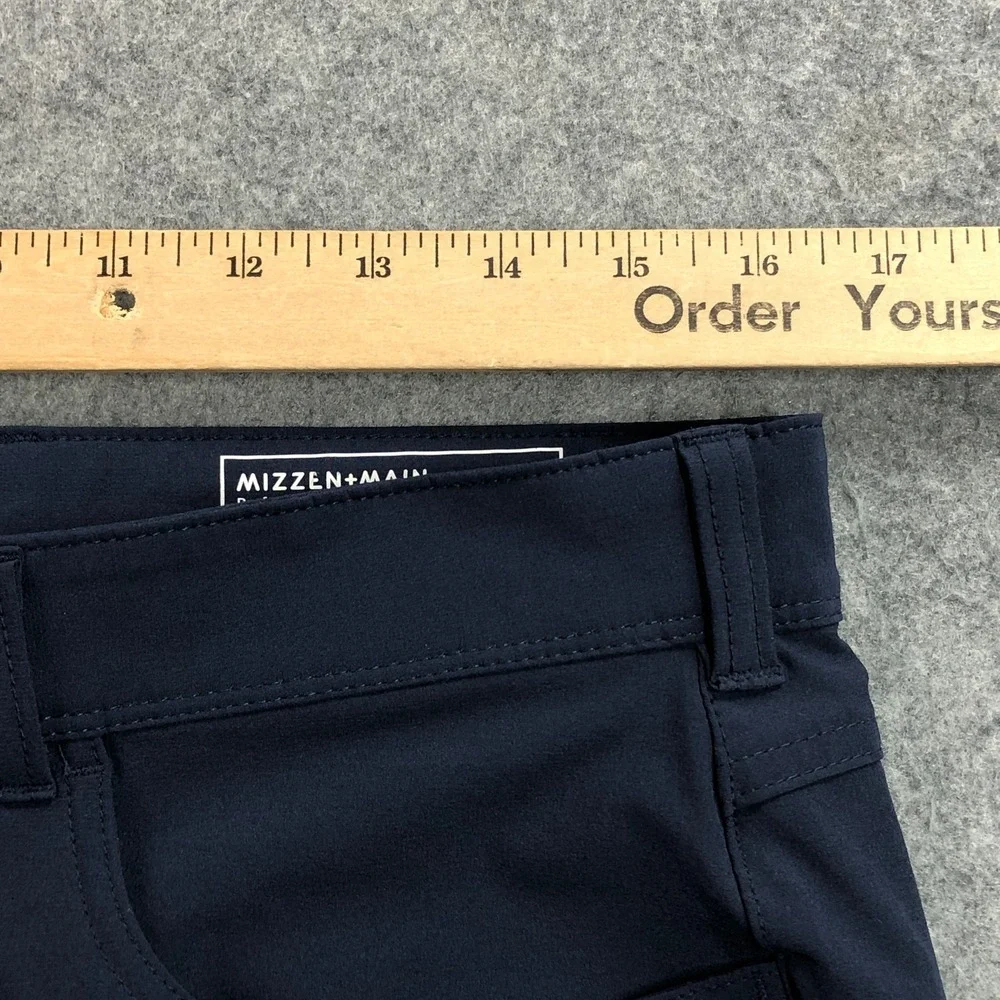 Mizzen+Main Mens Helmsman Pants 32x34 Navy Blue Slim Fit Performance Chino Golf